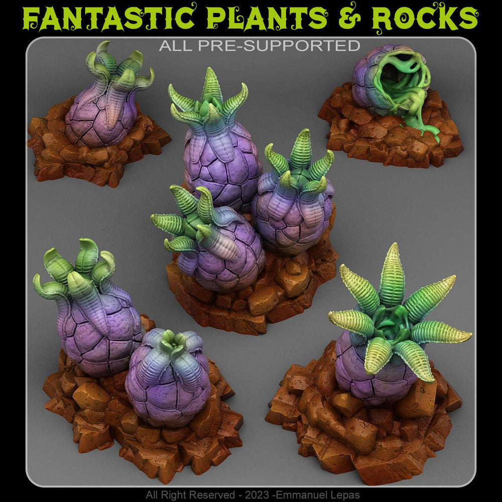 3D Printed Fantastic Plants and Rocks Alien Eggs 28mm - 32mm D&D Wargaming (Online Only)