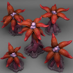 3D Printed Fantastic Plants and Rocks Alien Palms 28mm - 32mm D&D Wargaming (Online Only)