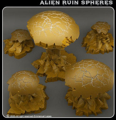 3D Printed Fantastic Plants and Rocks Alien Ruin Spheres 28mm - 32mm D&D Wargaming (Online Only)