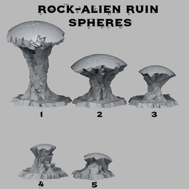 3D Printed Fantastic Plants and Rocks Alien Ruin Spheres 28mm - 32mm D&D Wargaming (Online Only)