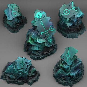 3D Printed Fantastic Plants and Rocks Alien Ruins 28mm - 32mm D&D Wargaming (Online Only)