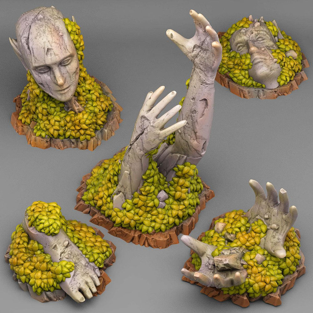 3D Printed Fantastic Plants and Rocks Ancient Elven Ruins 28mm - 32mm D&D Wargaming (Online Only)