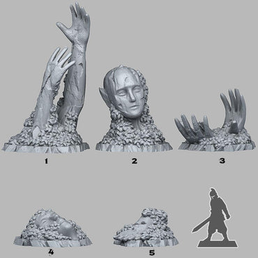 3D Printed Fantastic Plants and Rocks Ancient Elven Ruins 28mm - 32mm D&D Wargaming (Online Only)