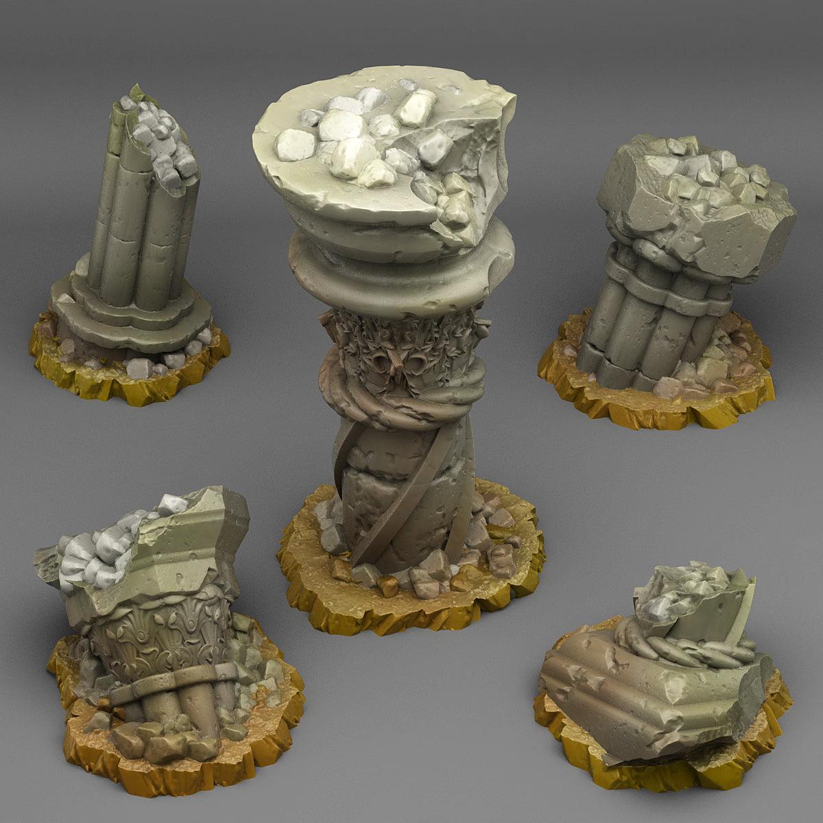 3D Printed Fantastic Plants and Rocks Ancient Greek Ruins 28mm - 32mm D&D Wargaming (Online Only)