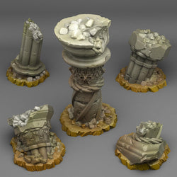 3D Printed Fantastic Plants and Rocks Ancient Greek Ruins 28mm - 32mm D&D Wargaming (Online Only)