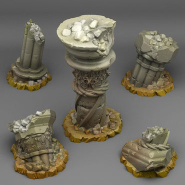 3D Printed Fantastic Plants and Rocks Ancient Greek Ruins 28mm - 32mm D&D Wargaming (Online Only)
