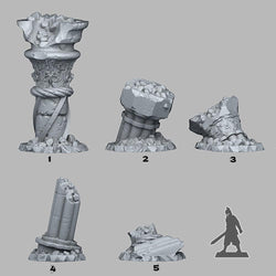 3D Printed Fantastic Plants and Rocks Ancient Greek Ruins 28mm - 32mm D&D Wargaming (Online Only)