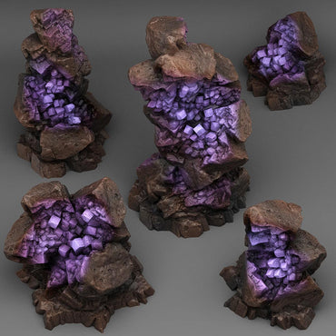 3D Printed Fantastic Plants and Rocks Ancient Hidden Crystals 28mm - 32mm D&D Wargaming (Online Only)