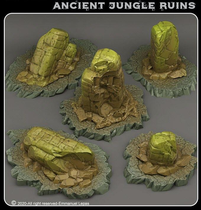 3D Printed Fantastic Plants and Rocks Ancient Jungle Ruins 28mm - 32mm D&D Wargaming (Online Only)