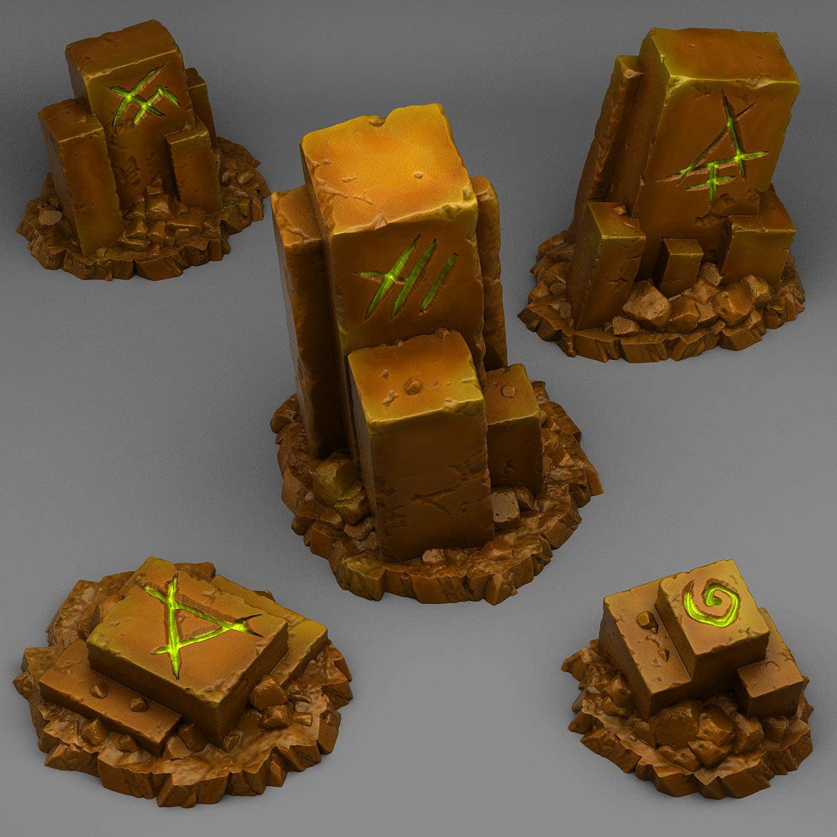 3D Printed Fantastic Plants and Rocks Ancient Magic Stones 28mm - 32mm D&D Wargaming (Online Only)