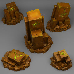3D Printed Fantastic Plants and Rocks Ancient Magic Stones 28mm - 32mm D&D Wargaming (Online Only)