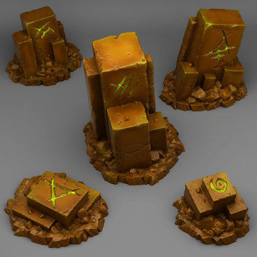 3D Printed Fantastic Plants and Rocks Ancient Magic Stones 28mm - 32mm D&D Wargaming (Online Only)