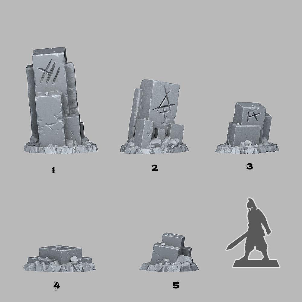 3D Printed Fantastic Plants and Rocks Ancient Magic Stones 28mm - 32mm D&D Wargaming (Online Only)