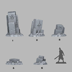 3D Printed Fantastic Plants and Rocks Ancient Magic Stones 28mm - 32mm D&D Wargaming (Online Only)