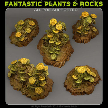 3D Printed Fantastic Plants and Rocks Ancient Moulds 28mm - 32mm D&D Wargaming (Online Only)