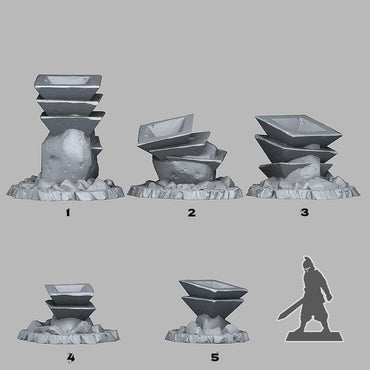 3D Printed Fantastic Plants and Rocks ASIAN CELEBRATION STONES 28mm - 32mm D&D Wargaming (Online Only)