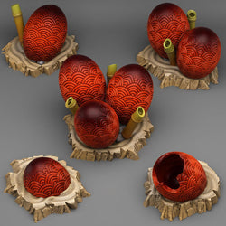 3D Printed Fantastic Plants and Rocks Asian Dragon Eggs 28mm - 32mm D&D Wargaming (Online Only)