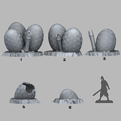 3D Printed Fantastic Plants and Rocks Asian Dragon Eggs 28mm - 32mm D&D Wargaming (Online Only)