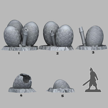 3D Printed Fantastic Plants and Rocks Asian Dragon Eggs 28mm - 32mm D&D Wargaming (Online Only)