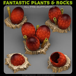 3D Printed Fantastic Plants and Rocks Asian Dragon Eggs 28mm - 32mm D&D Wargaming (Online Only)