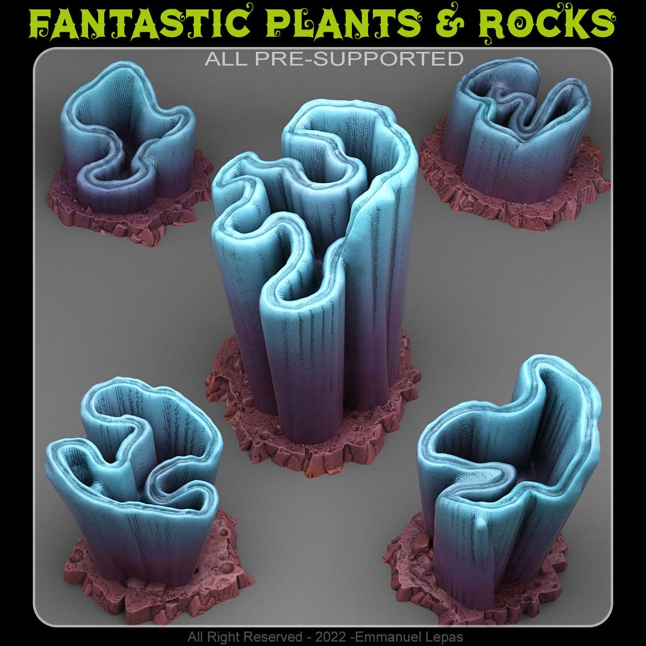 3D Printed Fantastic Plants and Rocks AURORA BOREALIS CORAL 28mm - 32mm D&D Wargaming (Online Only)