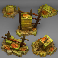3D Printed Fantastic Plants and Rocks Autumn Ruins 28mm - 32mm D&D Wargaming (Online Only)