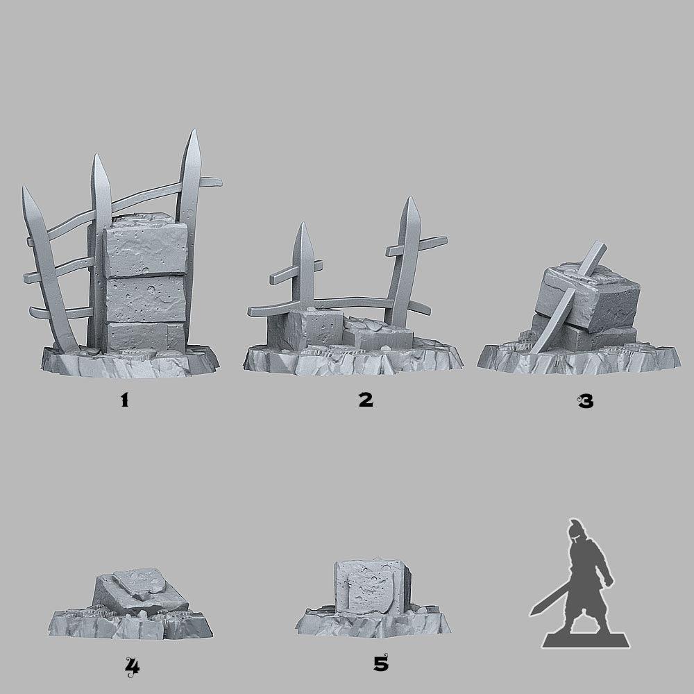 3D Printed Fantastic Plants and Rocks Autumn Ruins 28mm - 32mm D&D Wargaming (Online Only)