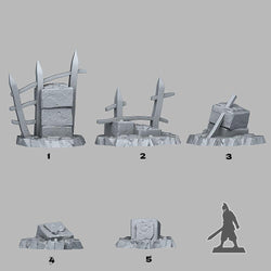 3D Printed Fantastic Plants and Rocks Autumn Ruins 28mm - 32mm D&D Wargaming (Online Only)