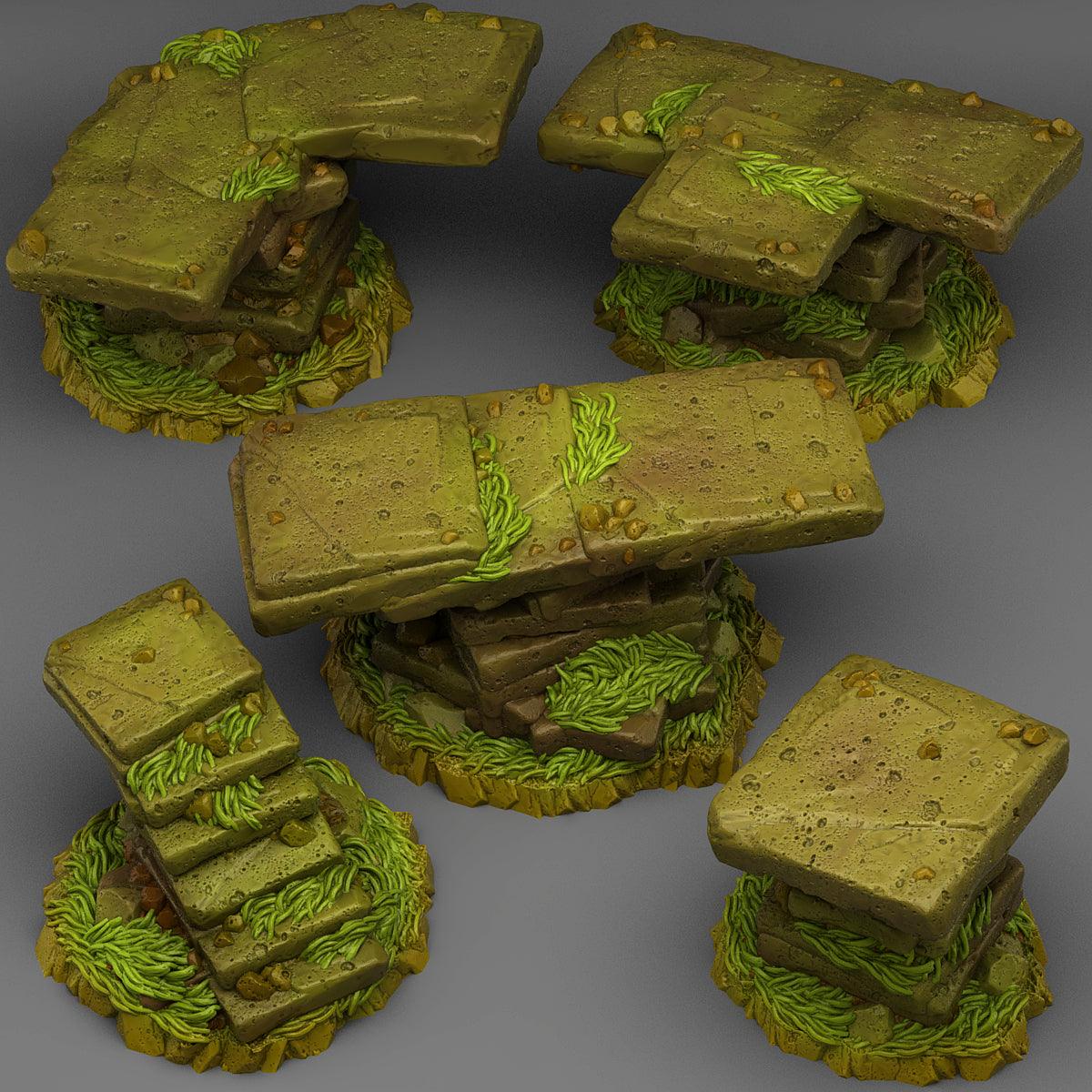 3D Printed Fantastic Plants and Rocks Aztec Modular Bridges 28mm - 32mm D&D Wargaming (Online Only)