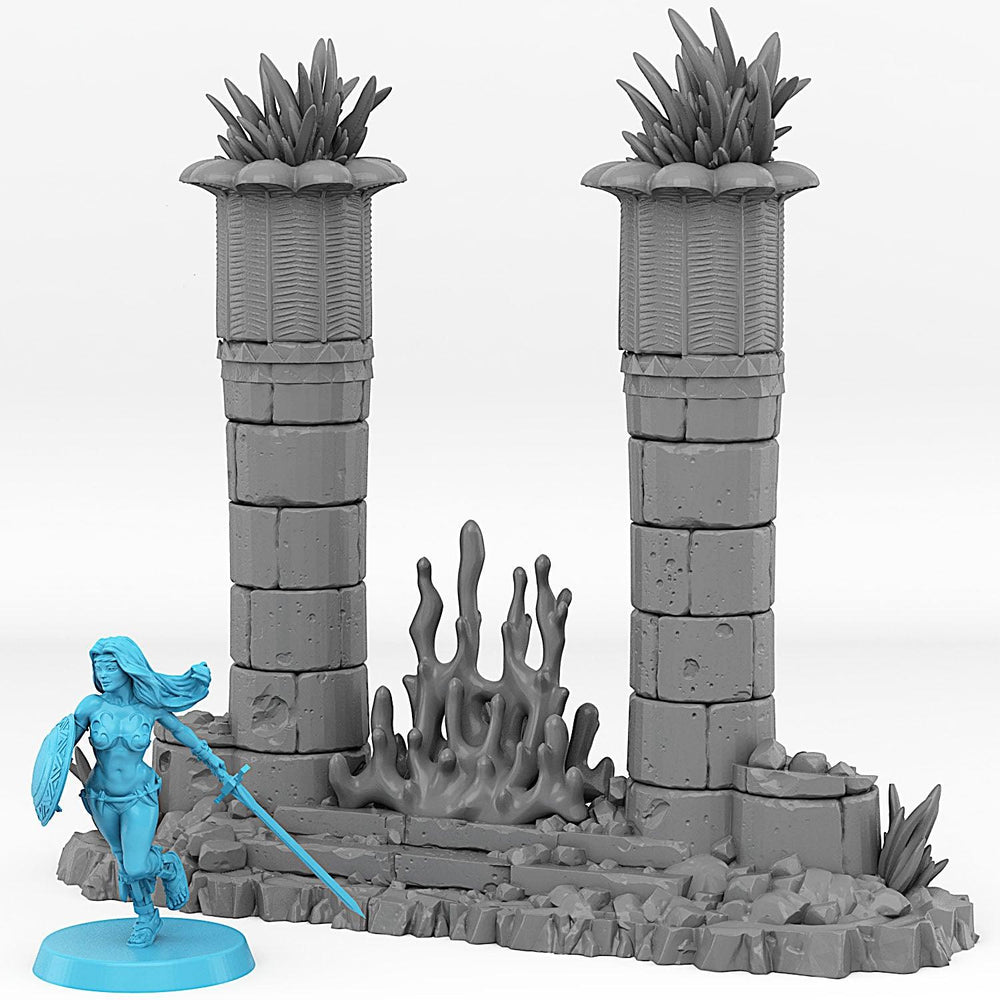 3D Printed Fantastic Plants and Rocks Babylone Portal With Its Magic Water Effect 28mm - 32mm D&D Wargaming (Online Only)