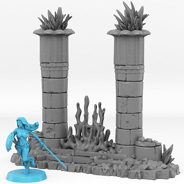 3D Printed Fantastic Plants and Rocks Babylone Portal With Its Magic Water Effect 28mm - 32mm D&D Wargaming (Online Only)