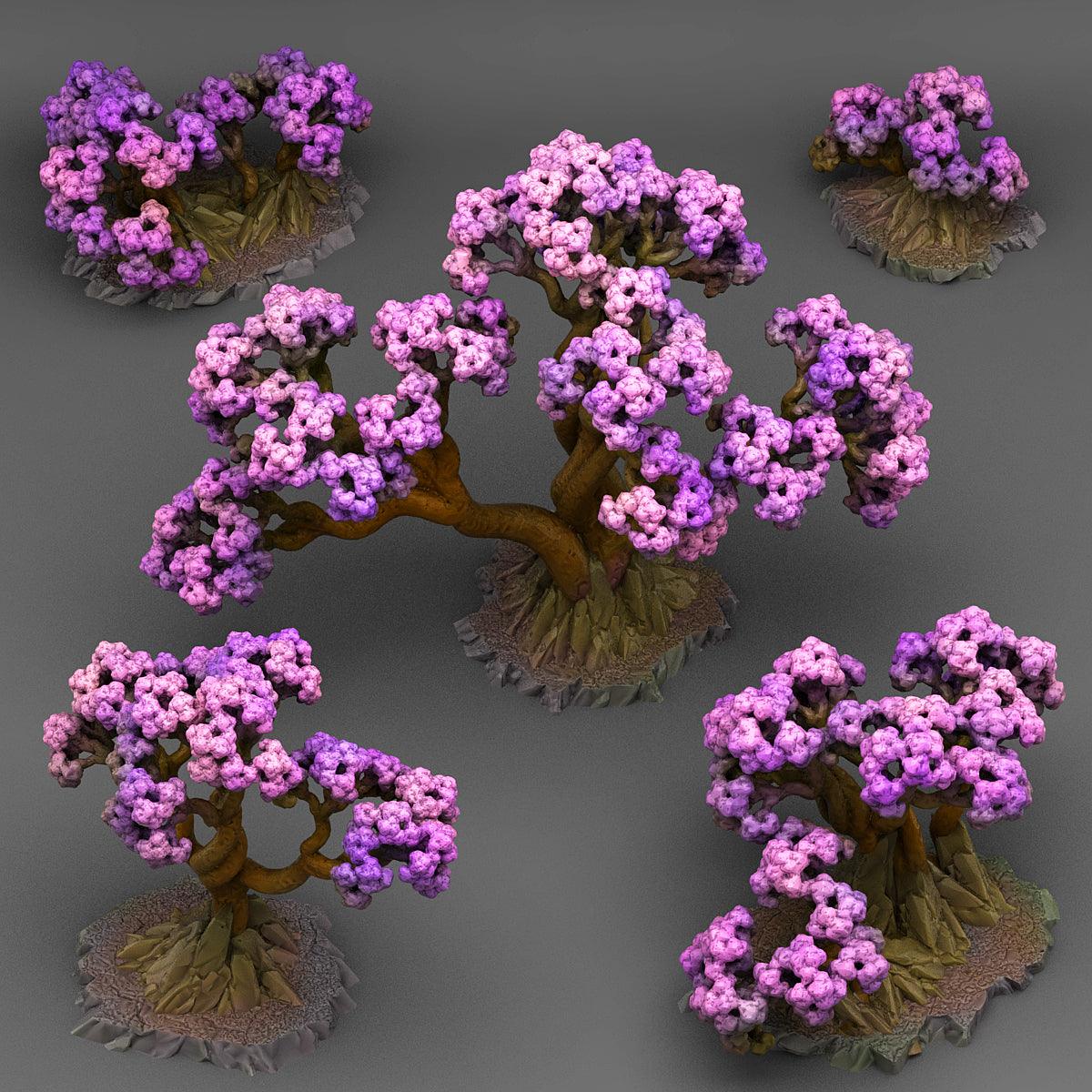 3D Printed Fantastic Plants and Rocks BONSAI CHERRY TREES 28mm - 32mm D&D Wargaming (Online Only)