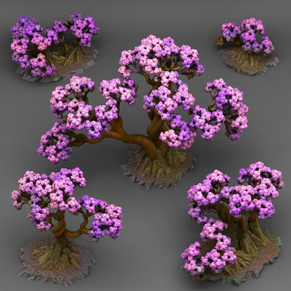 3D Printed Fantastic Plants and Rocks BONSAI CHERRY TREES 28mm - 32mm D&D Wargaming (Online Only)