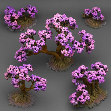 3D Printed Fantastic Plants and Rocks BONSAI CHERRY TREES 28mm - 32mm D&D Wargaming (Online Only)