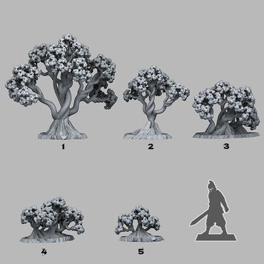 3D Printed Fantastic Plants and Rocks BONSAI CHERRY TREES 28mm - 32mm D&D Wargaming (Online Only)