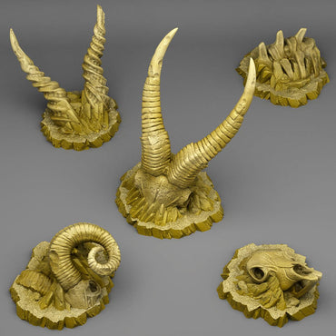 3D Printed Fantastic Plants and Rocks Buried Ram Skeletons 28mm - 32mm D&D Wargaming (Online Only)