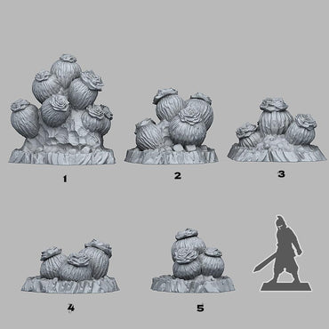 3D Printed Fantastic Plants and Rocks Cactus Flowers 28mm - 32mm D&D Wargaming (Online Only)