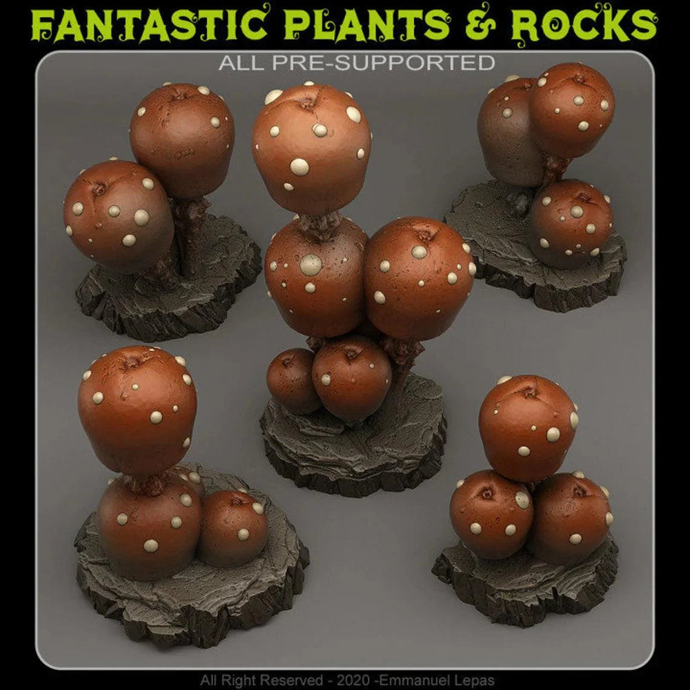 3D Printed Fantastic Plants and Rocks Candy Mushrooms 28mm - 32mm D&D Wargaming (Online Only)