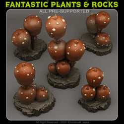 3D Printed Fantastic Plants and Rocks Candy Mushrooms 28mm - 32mm D&D Wargaming (Online Only)