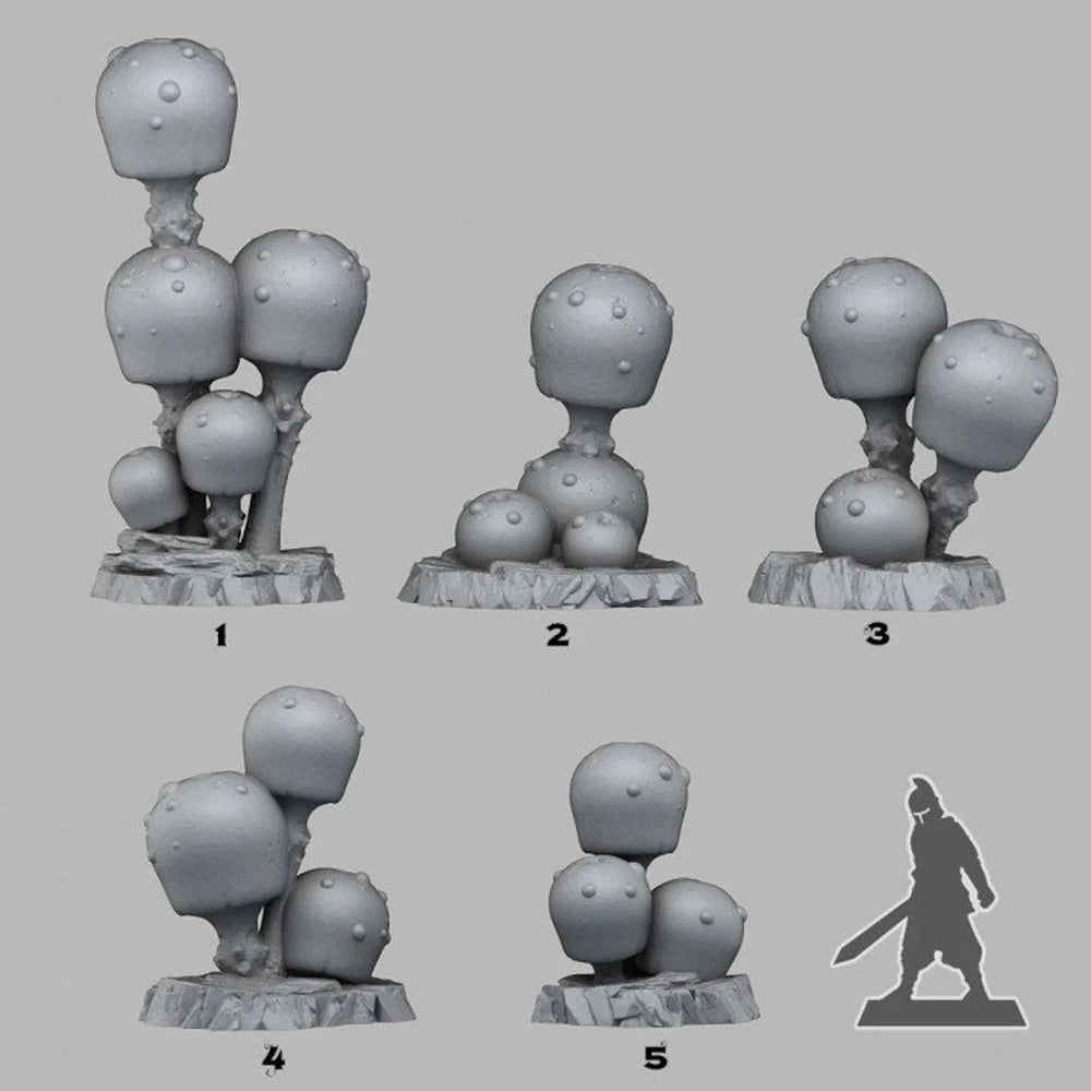 3D Printed Fantastic Plants and Rocks Candy Mushrooms 28mm - 32mm D&D Wargaming (Online Only)