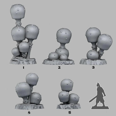 3D Printed Fantastic Plants and Rocks Candy Mushrooms 28mm - 32mm D&D Wargaming (Online Only)