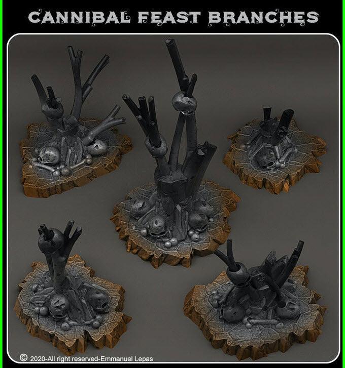 3D Printed Fantastic Plants and Rocks Cannibal Feast Branches 28mm - 32mm D&D Wargaming (Online Only)