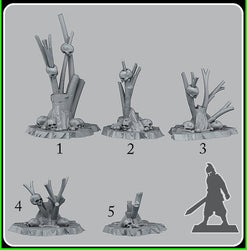 3D Printed Fantastic Plants and Rocks Cannibal Feast Branches 28mm - 32mm D&D Wargaming (Online Only)