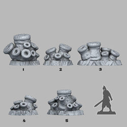 3D Printed Fantastic Plants and Rocks Cannon Coral 28mm - 32mm D&D Wargaming (Online Only)