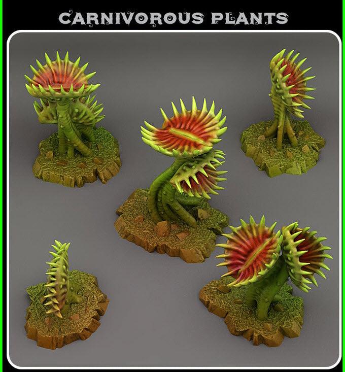 3D Printed Fantastic Plants and Rocks Carnivorous Plants 28mm - 32mm D&D Wargaming (Online Only)