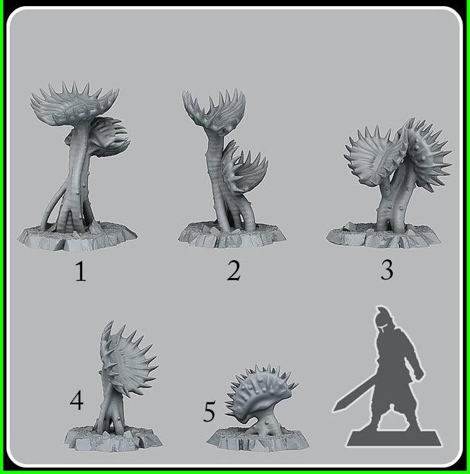 3D Printed Fantastic Plants and Rocks Carnivorous Plants 28mm - 32mm D&D Wargaming (Online Only)