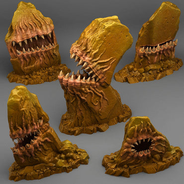 3D Printed Fantastic Plants and Rocks Carnivorous Stones 28mm - 32mm D&D Wargaming (Online Only)