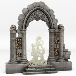 3D Printed Fantastic Plants and Rocks Catacomb Portal With Its Ghost Skulls Effect 28mm - 32mm D&D Wargaming (Online Only)