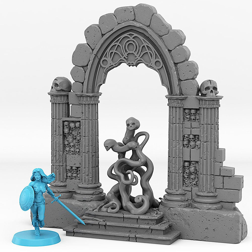 3D Printed Fantastic Plants and Rocks Catacomb Portal With Its Ghost Skulls Effect 28mm - 32mm D&D Wargaming (Online Only)