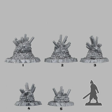 3D Printed Fantastic Plants and Rocks Cave Blazing Crystals 28mm - 32mm D&D Wargaming (Online Only)